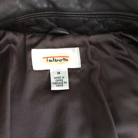 Brown real leather Talbots jacket - Picture 3 of 5